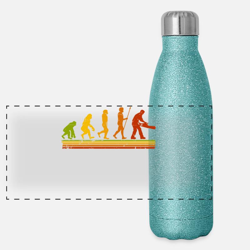 Forestier Bûcheron Evolution Bois de chauffage Gourde isotherme panoramique pailletée 500 ml