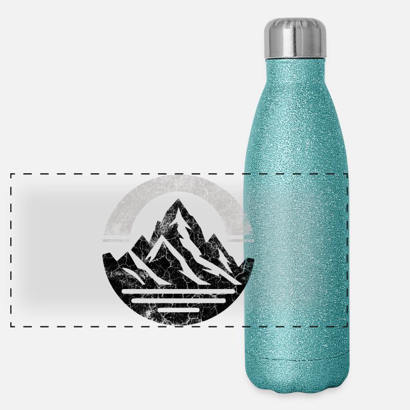 Vintage Black Mountain Panoramic Glitter Thermal Bottle 500 ml