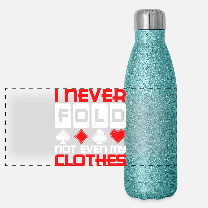 Win Casino Professional Player Statement Poker Panoramic Glitter Thermal Bottle 500 ml