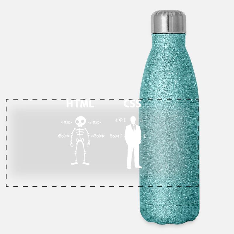 Code Css C++ Php Java Développeur Code Scripting Gourde isotherme panoramique pailletée 500 ml