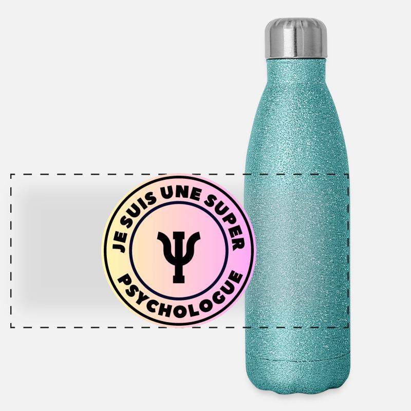 Ich bin ein großartiger Psychologe Panorama Glitzer Isolierflasche 500 ml