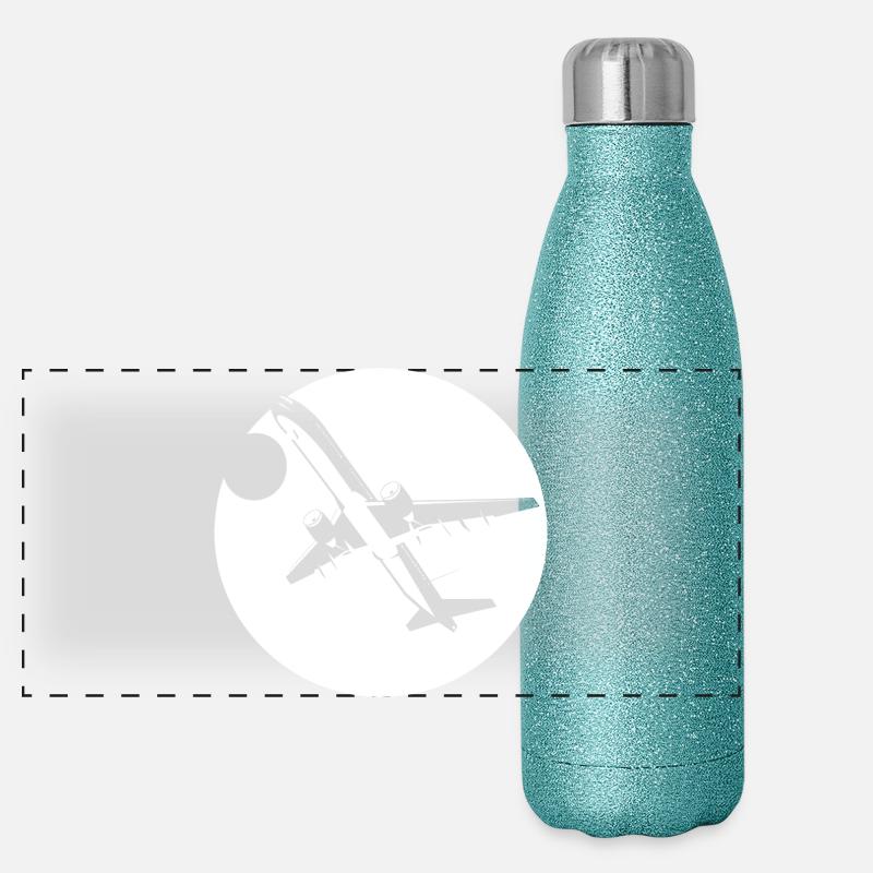 Aviator Drawing Panoramic Glitter Thermal Bottle 500 ml
