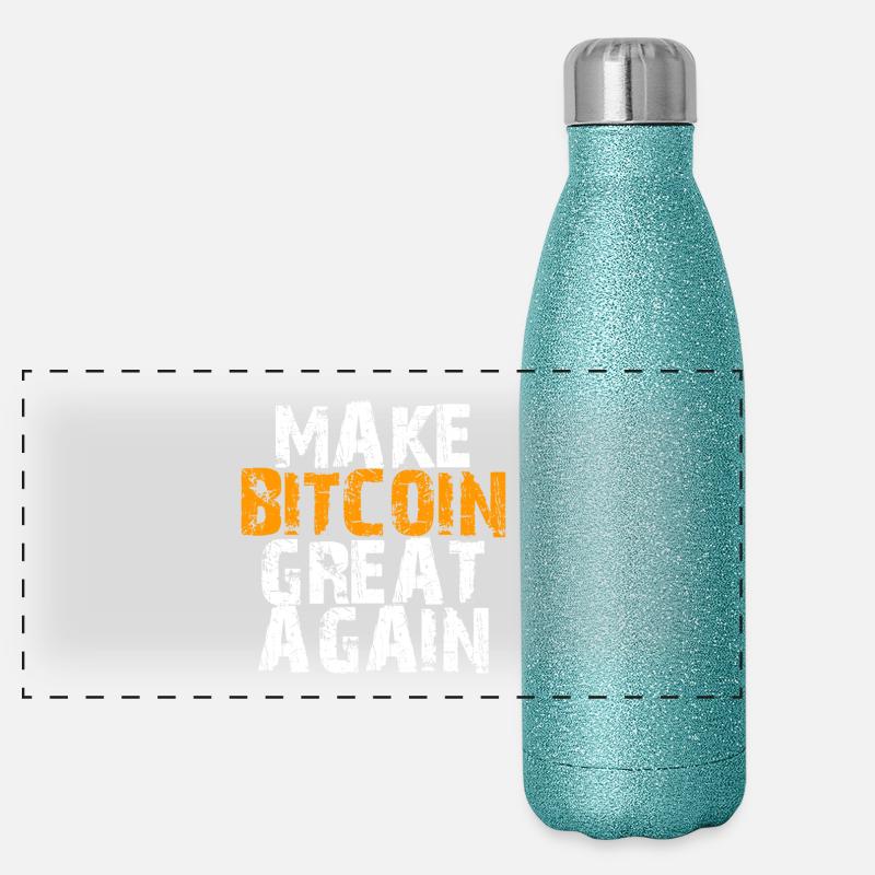 Make Bitcoin Great Again Conception motivante Gourde isotherme panoramique pailletée 500 ml