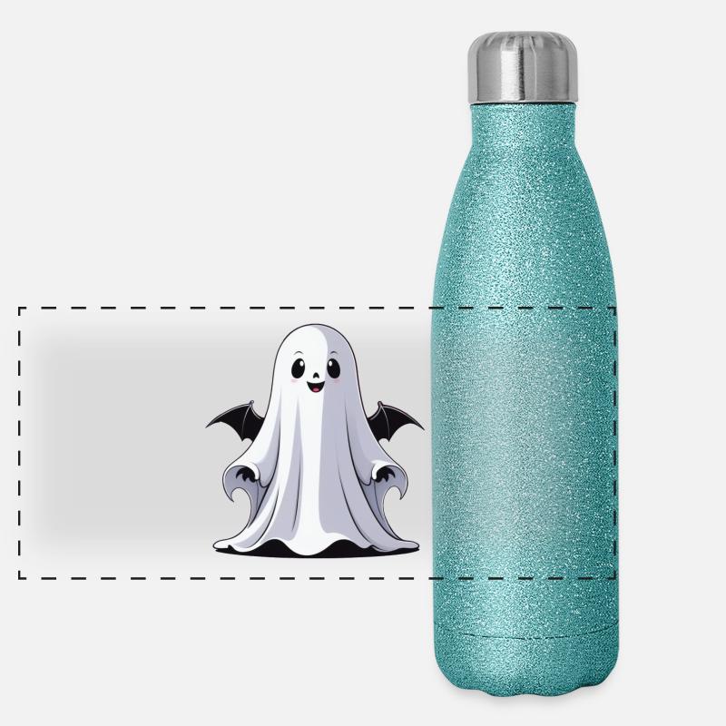 Halloween Gespenst Panorama Glitzer Isolierflasche 500 ml