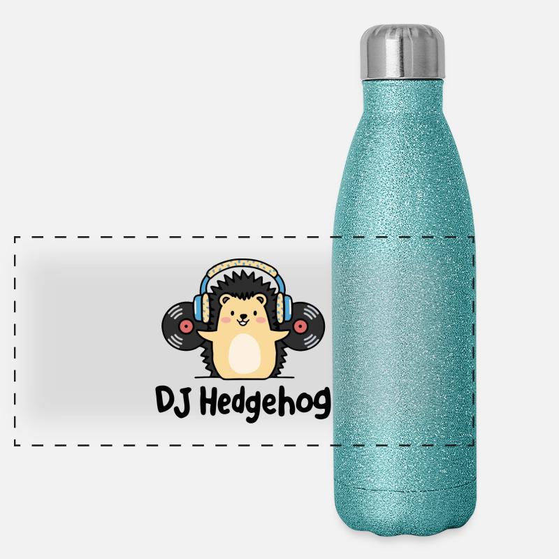 DJ Hedgehog – le charmant hérisson dans le monde de la musique Gourde isotherme panoramique pailletée 500 ml