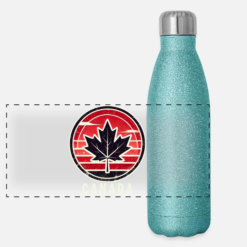 Feuille d'érable du Canada Toronto Gourde isotherme panoramique pailletée 500 ml