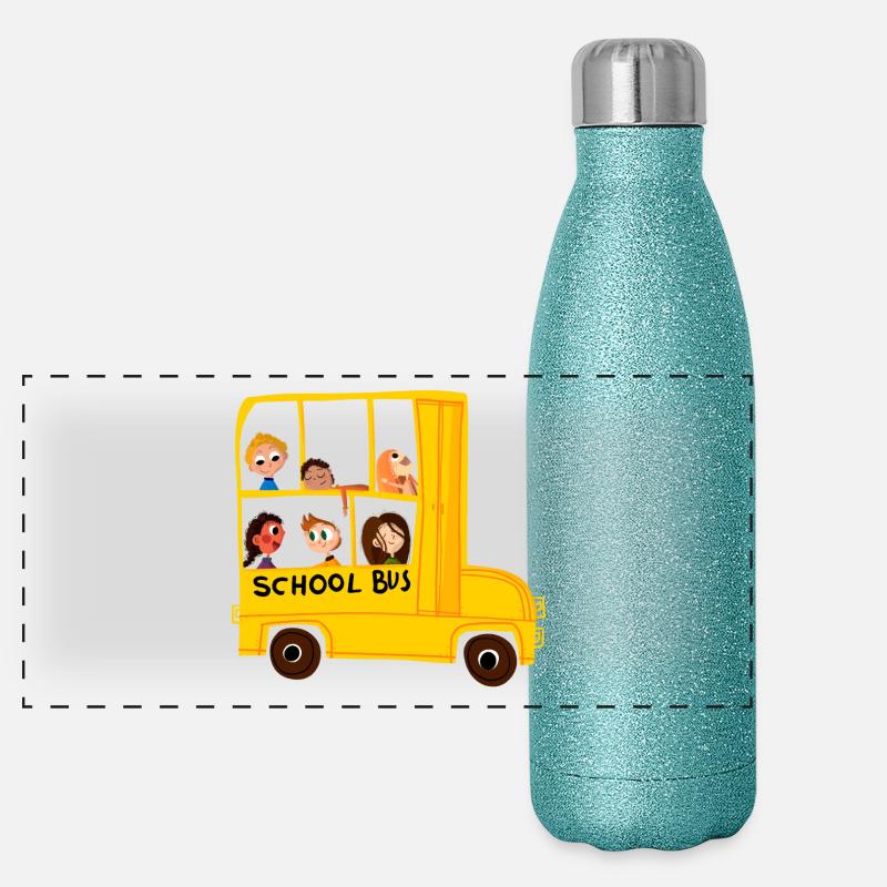 schoolbus Panoramic Glitter Thermal Bottle 500 ml