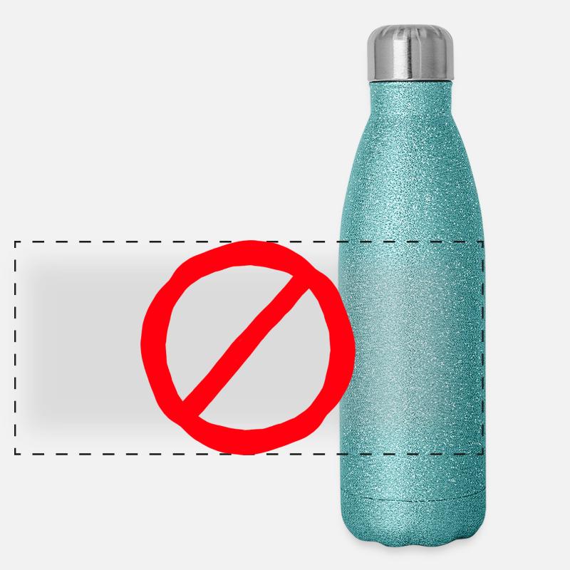 Verbotsschild comic style Panorama Glitzer Isolierflasche 500 ml