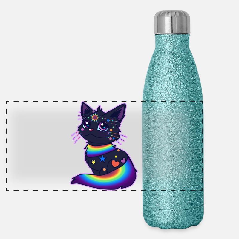 Pride Cat Panorama Glitzer Isolierflasche 500 ml