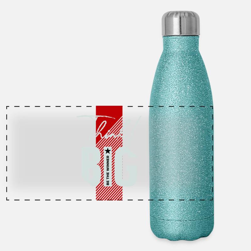 Think big! - Panorama Glitzer Isolierflasche 500 ml - Blau Glitzer