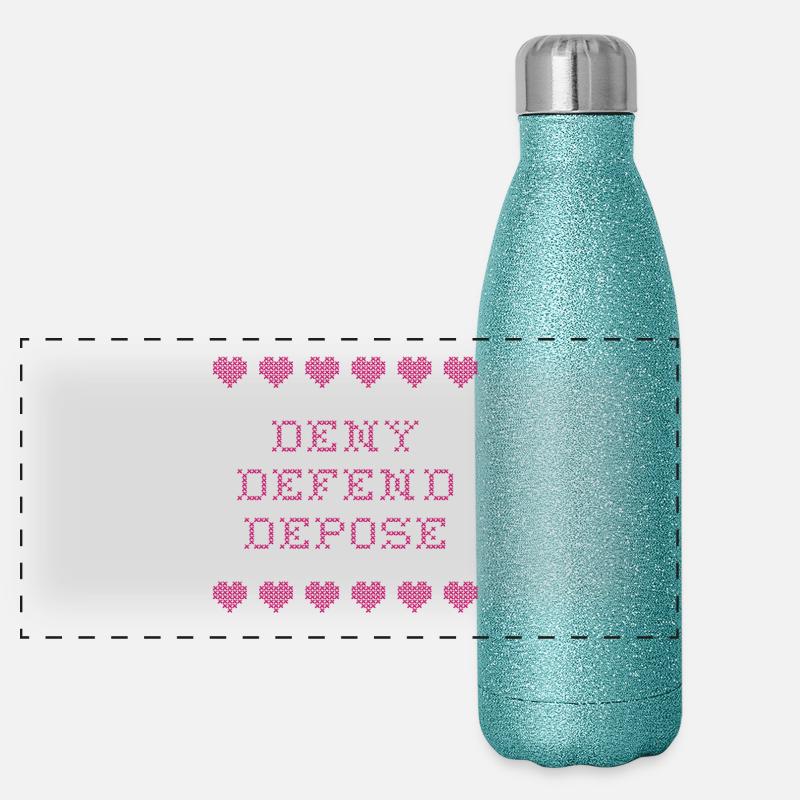 Deny Defend Depose Panorama Glitzer Isolierflasche 500 ml