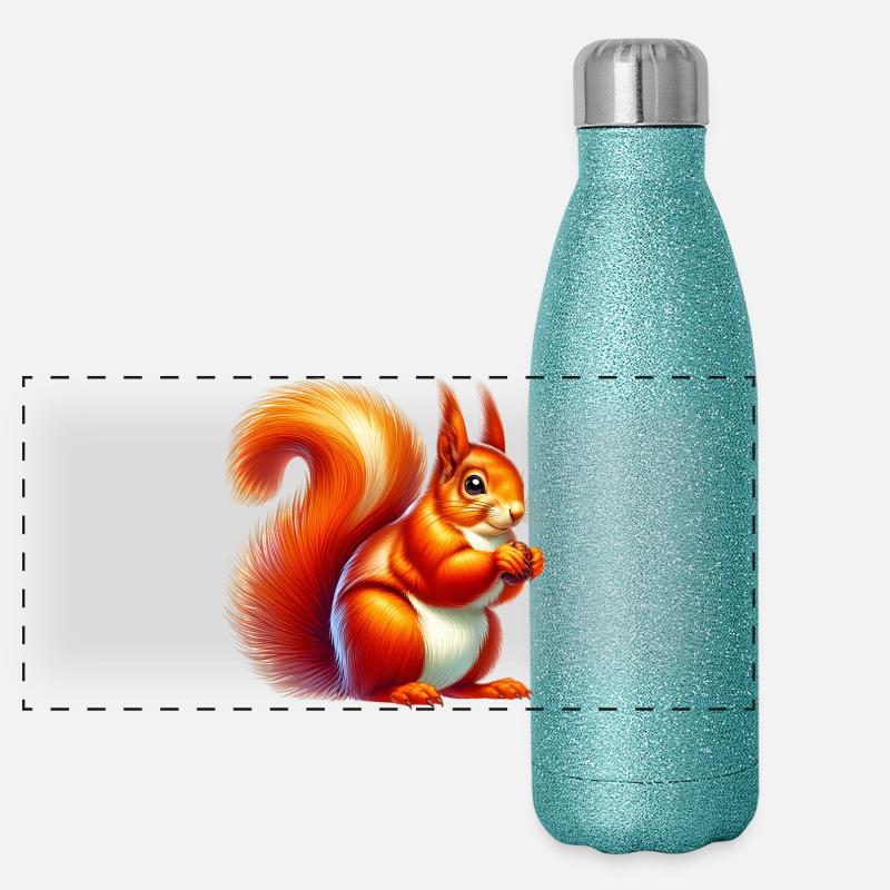 Eichhörnchen Panorama Glitzer Isolierflasche 500 ml