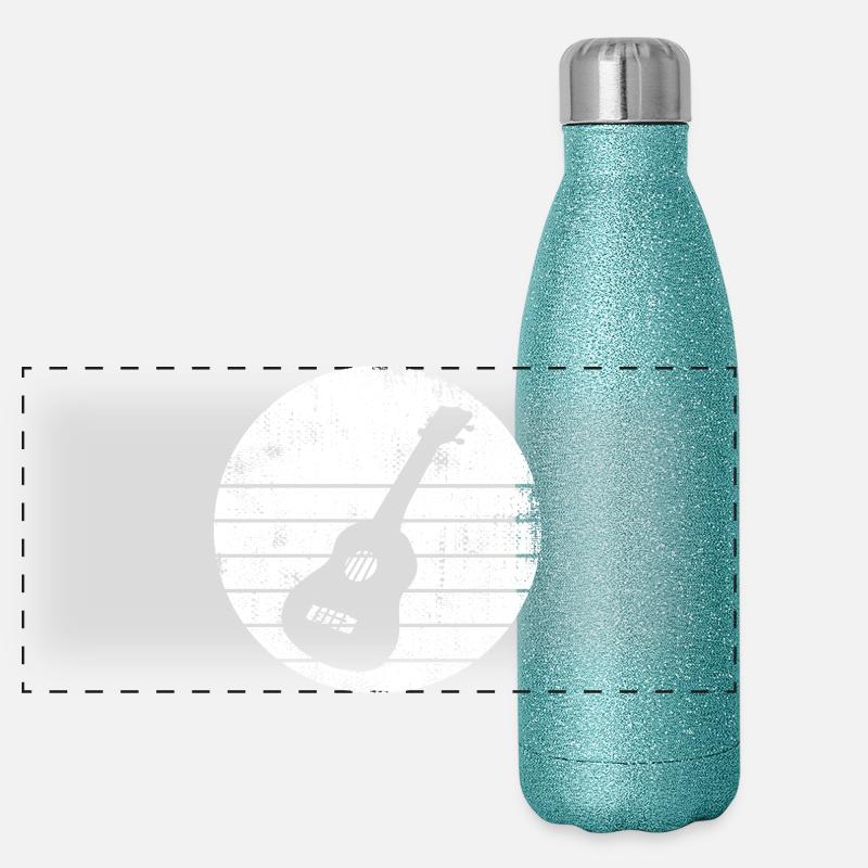 Dessin de ukulélé Gourde isotherme panoramique pailletée 500 ml