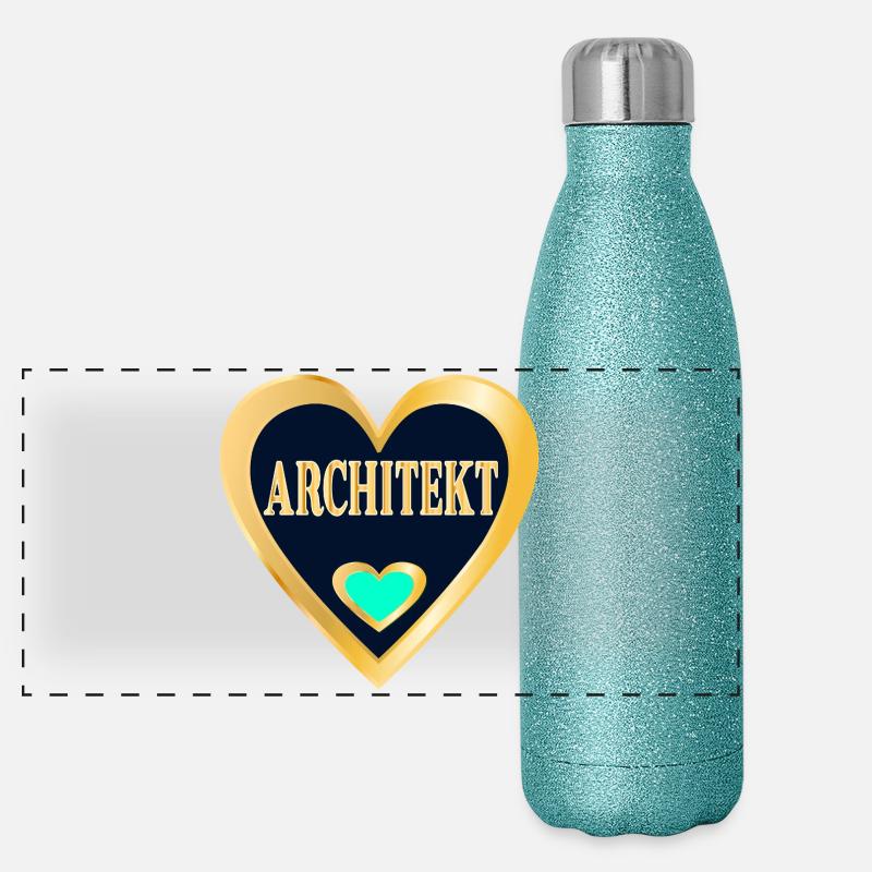 ARCHITEKTUR BERUF STUDIUM ARCHITEKT Panorama Glitzer Isolierflasche 500 ml