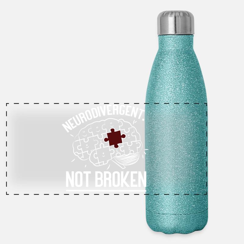 Neurodivergent Not Broken – Strong Mind Statement Gourde isotherme panoramique pailletée 500 ml