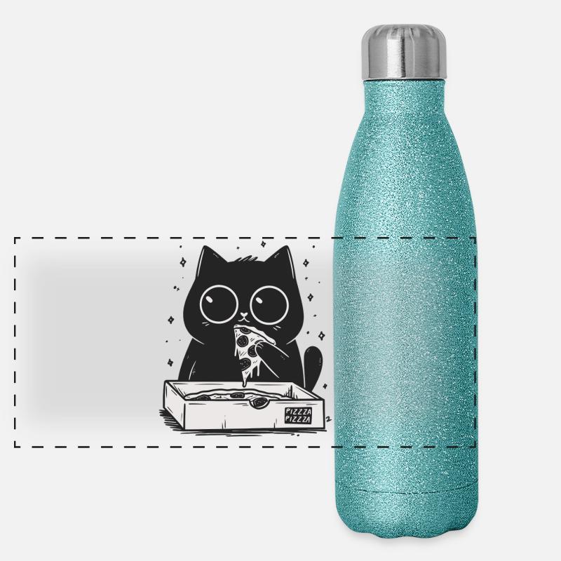 Pizza kitty Panoramic Glitter Thermal Bottle 500 ml