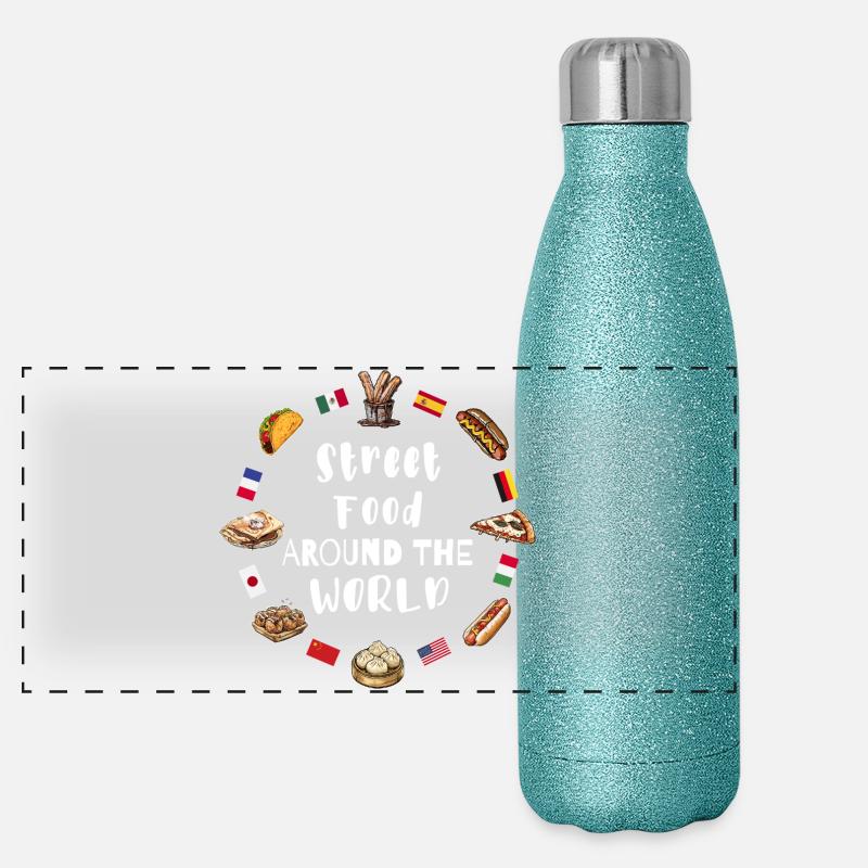La cuisine de rue dans le monde Gourde isotherme panoramique pailletée 500 ml