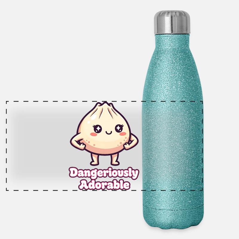 Illustration de boulette féroce mignonne Gourde isotherme panoramique pailletée 500 ml