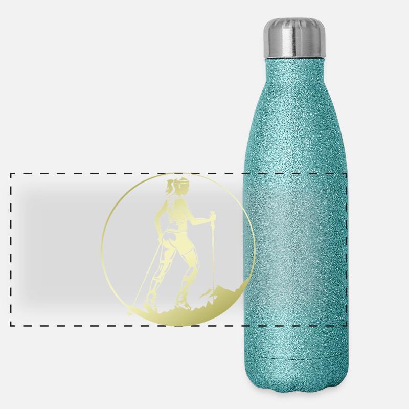Nordic Walking Silhouette Panoramic Glitter Thermal Bottle 500 ml