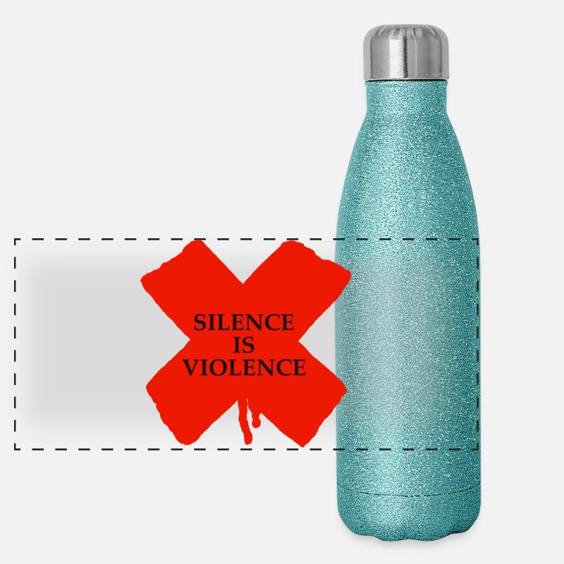 Le silence, c’est la violence Gourde isotherme panoramique pailletée 500 ml
