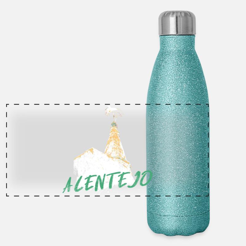 cheminée avec cigogne typique de l'Alentejo Gourde isotherme panoramique pailletée 500 ml