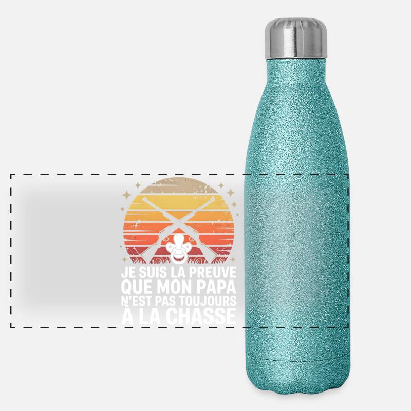 Preuve Papa Chasse Gourde isotherme panoramique pailletée 500 ml