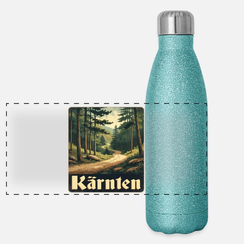 Sentier forestier de Carinthie Gourde isotherme panoramique pailletée 500 ml
