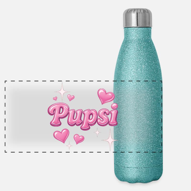 pupsi / y2k Spitzname design Panorama Glitzer Isolierflasche 500 ml
