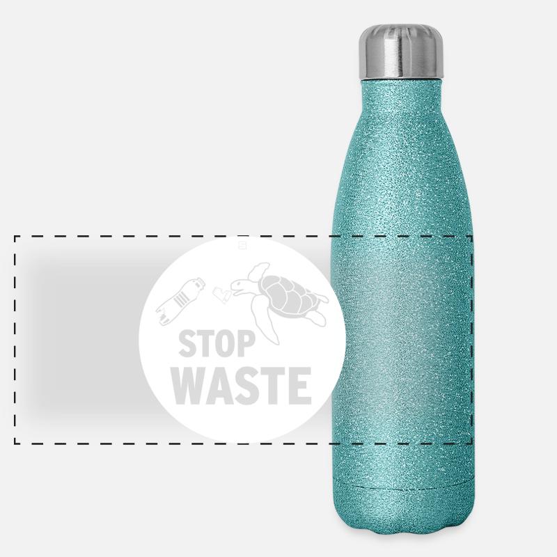 ARRÊTEZ LE GASPILLAGE Gourde isotherme panoramique pailletée 500 ml