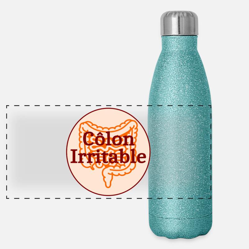 Côlon irritable Gourde isotherme panoramique pailletée 500 ml