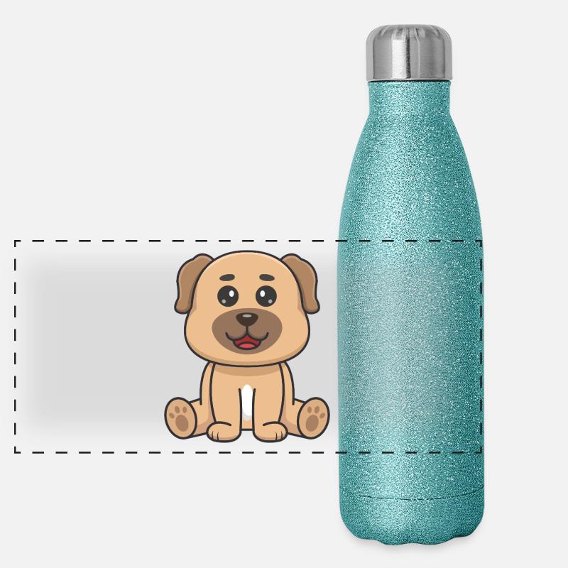Chien mignon Gourde isotherme panoramique pailletée 500 ml