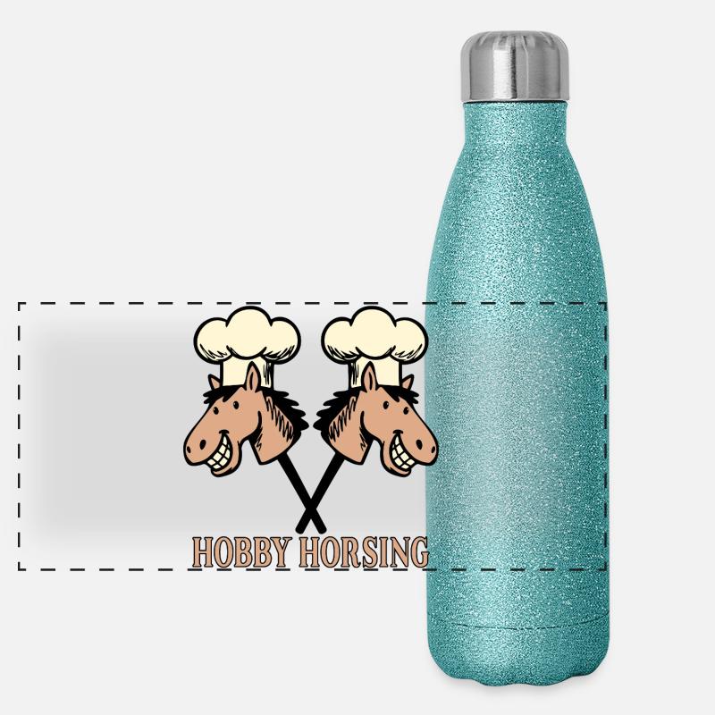 Lustiges Kochhobby-Futter Panorama Glitzer Isolierflasche 500 ml