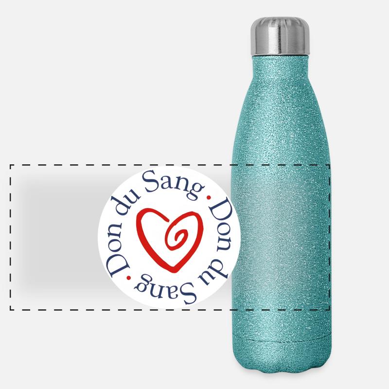 Don du Sang Coeur Solidaire Gourde isotherme panoramique pailletée 500 ml