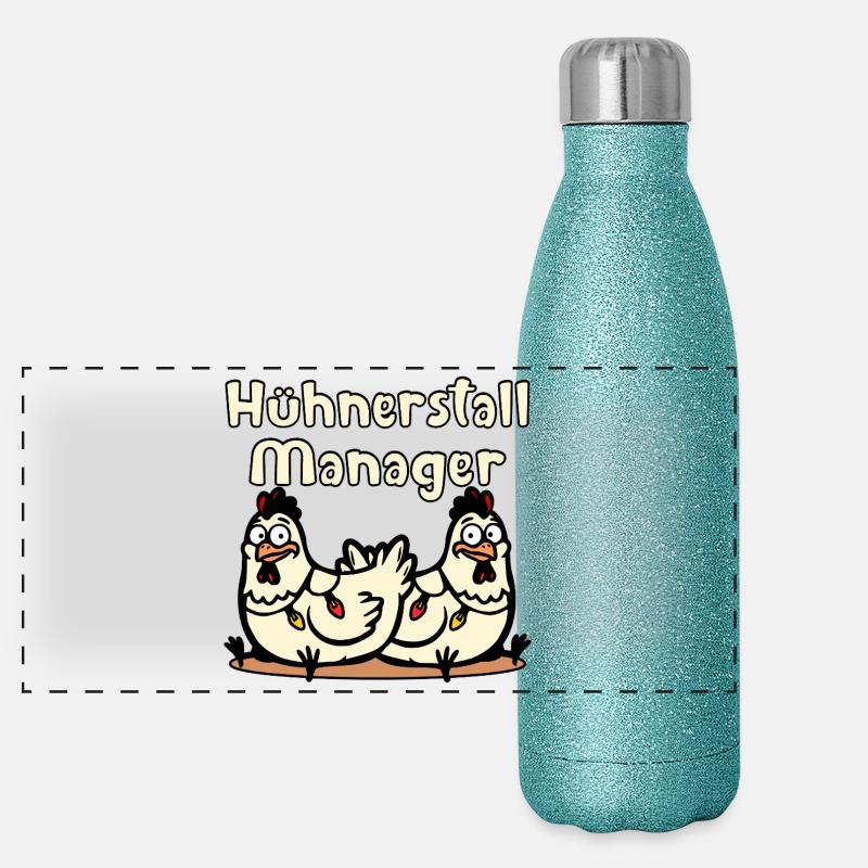 Responsable du poulailler de Noël Gourde isotherme panoramique pailletée 500 ml