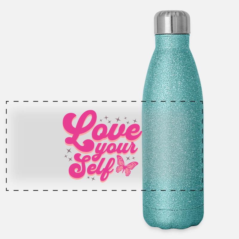Love your Self Panoramic Glitter Thermal Bottle 500 ml