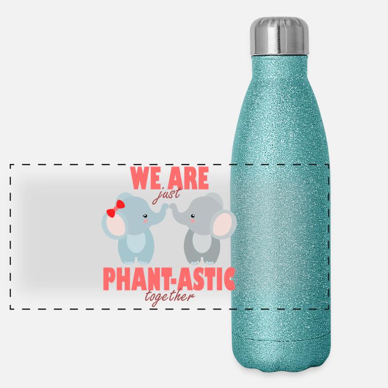 Phantastische Freunde Elefanten Panorama Glitzer Isolierflasche 500 ml