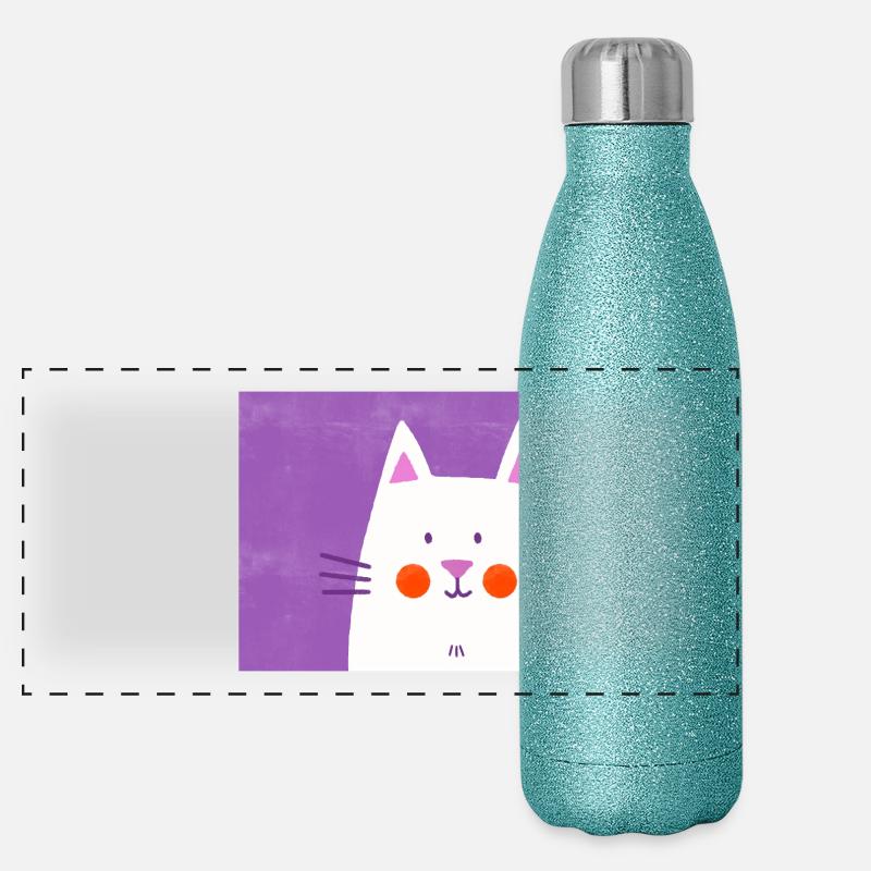 Amoureux des chats Gourde isotherme panoramique pailletée 500 ml