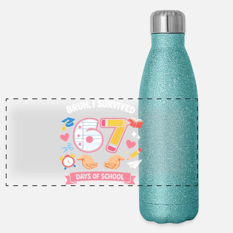 Mec, j’ai survécu à 67 jours d’école Gourde isotherme panoramique pailletée 500 ml