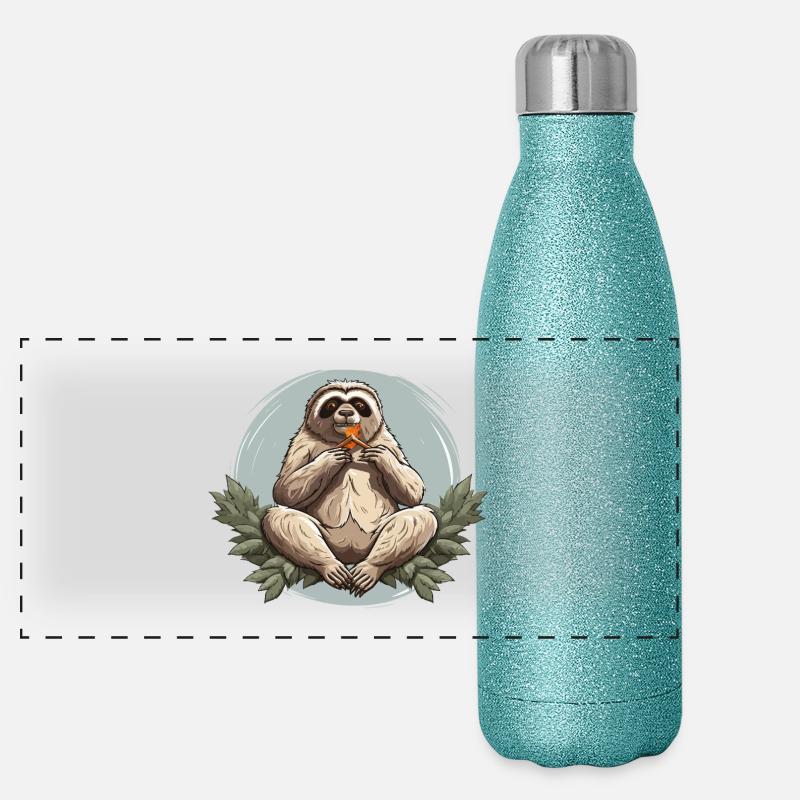 Sloth Snack Zen Panoramic Glitter Thermal Bottle 500 ml