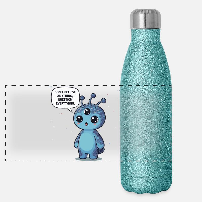 Extraterrestre mignon : Déclaration - Remettez tout en question Gourde isotherme panoramique pailletée 500 ml