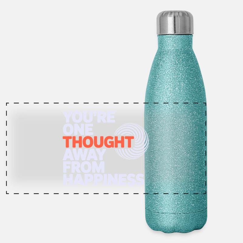 Hypnotist One Thought Away From Happiness Pro  Panoramic Glitter Thermal Bottle 500 ml