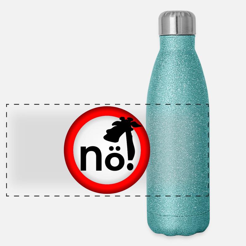 Verbot Nein Giraffe Panorama Glitzer Isolierflasche 500 ml