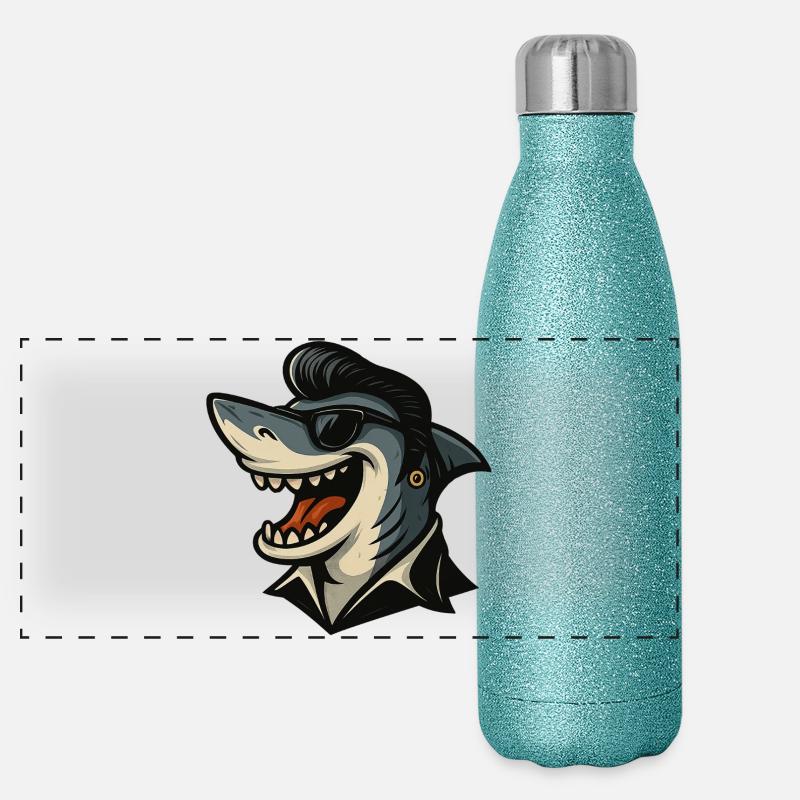 Requin avec style Gourde isotherme panoramique pailletée 500 ml