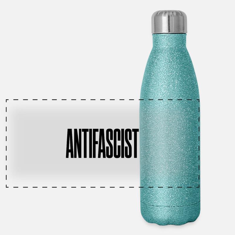 Antifaschist – Antifa Tee Panorama Glitzer Isolierflasche 500 ml