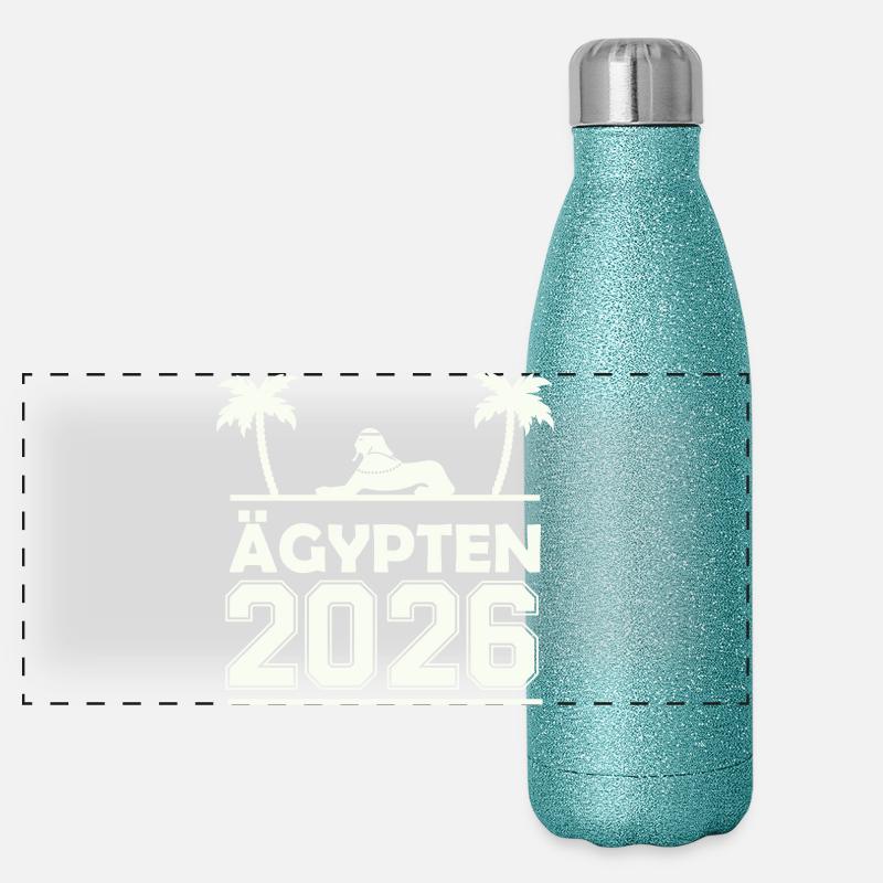 Ägypten 2026 Silhouette Panorama Glitzer Isolierflasche 500 ml