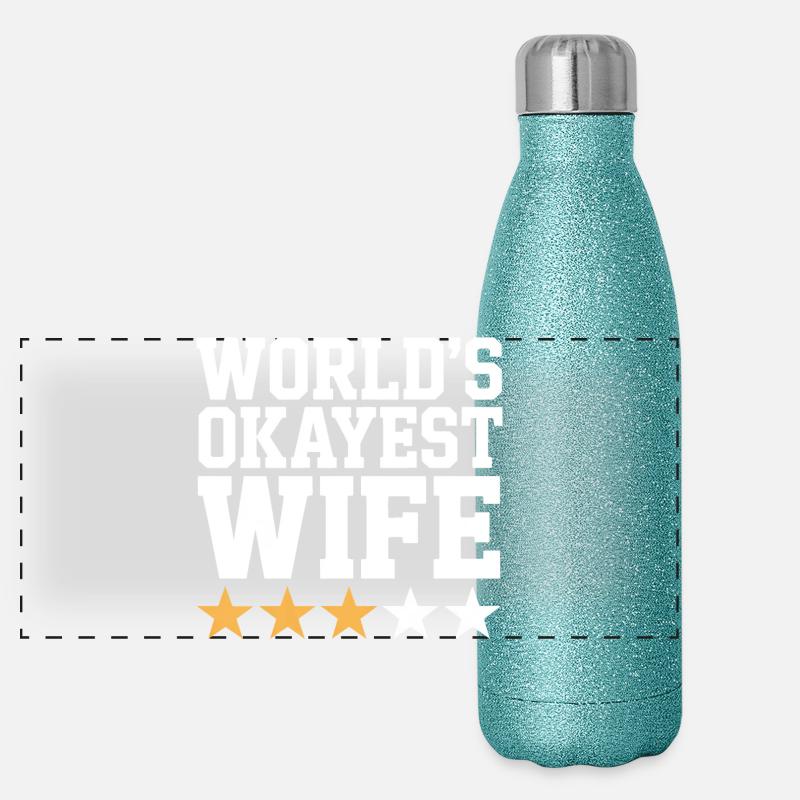 Die beste Ehefrau der Welt Panorama Glitzer Isolierflasche 500 ml