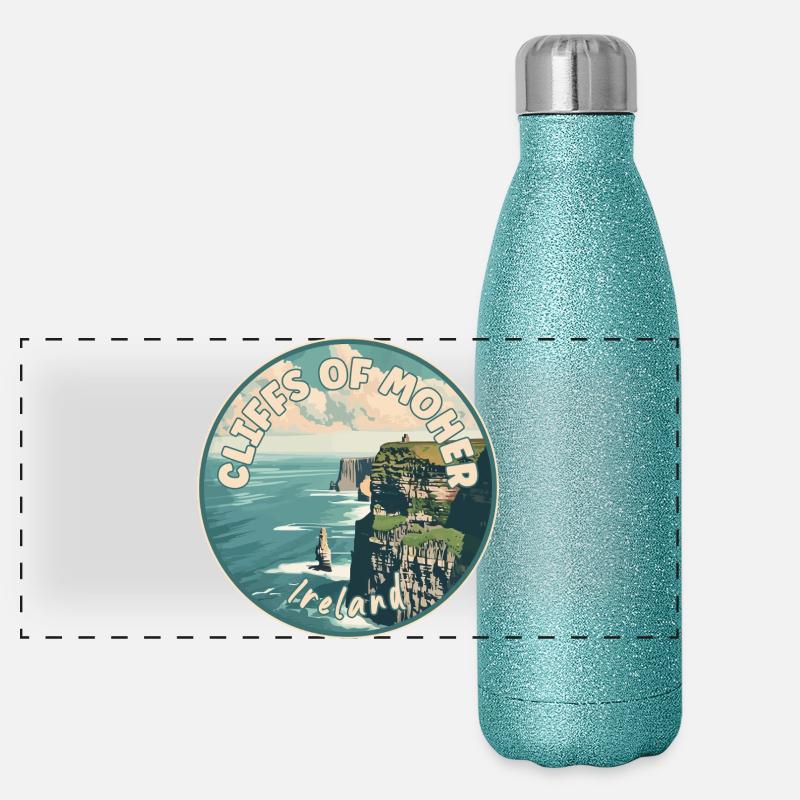 Entdecken Sie Cliffs Of Moher in Irland Panorama Glitzer Isolierflasche 500 ml