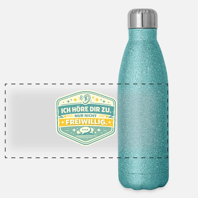 Je t’écoute, pas volontairement Gourde isotherme panoramique pailletée 500 ml