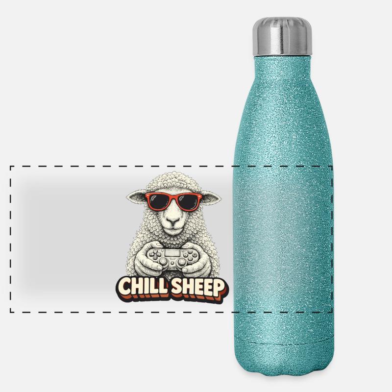 Chill Sheep mit Controller Panorama Glitzer Isolierflasche 500 ml