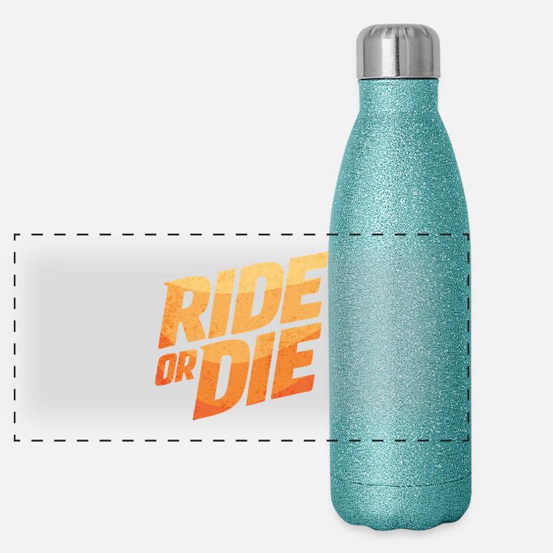 RIDE OR DIE – Aventure sur l’asphalte Gourde isotherme panoramique pailletée 500 ml
